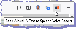 Значок расширения Real Aloud: A Text to Speach Voice Reader